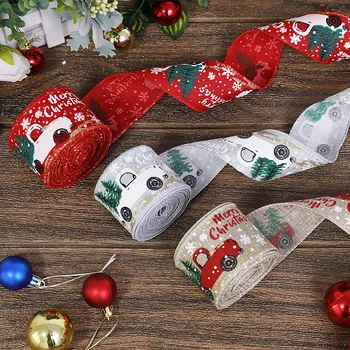 Рождественская лента длиной 5 м, Лента с принтом в виде Рождественской елки и Снежинок, Лента для автомобильной печати, Украшение для Рождественской подарочной упаковки своими руками