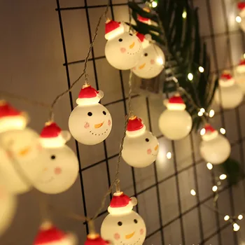 Рождественское Украшение LED Light String Снежинка Снеговик Санта Клаус Рождественская Елка String Light Рождественское Украшение Для Дома
