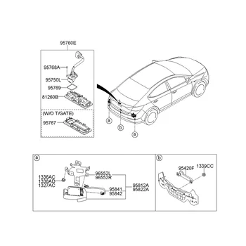 95760-F2001 Ручка двери багажника Камера заднего вида 95760-F2300 для Hyundai Elantra 2017 + Камера заднего вида для парковки в багажнике