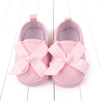 Детская обувь 0-12 месяцев, обувь для малышей с милым бантом для девочек, весна и осень, новый стиль