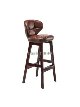 Барный стул из массива дерева, легкий роскошный барный стол и стул, современный простой высокий табурет, барный стул, высокий табурет, бытовой стул, барный стул