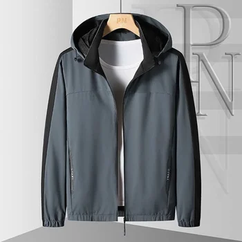 2023 Весенне-осенняя мужская походная куртка с капюшоном, уличные мужские куртки-бомберы, водонепроницаемая ветровка, повседневная куртка-карго, мужская