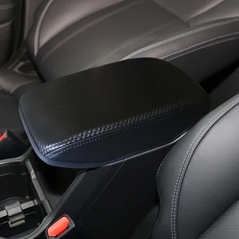 Автомобильная кожаная накладка на сиденье центральной консоли, крышка подлокотника, защитный чехол для Subaru Forester 2019-2021 Carbon