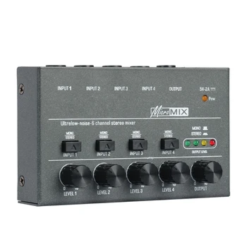 Профессиональный микшер DX400, стерео 4-канальный микшер, 5V 2A USB-микшер для студийной консоли звукозаписи, прямая поставка