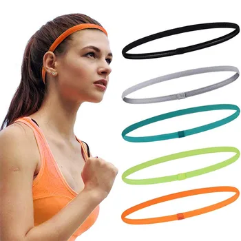 Thin Sports Headband 6pcs Elastic Sports Hairbands Slim Silicone Grip Sport Hair Повязка На Голову Fitness Sport Yoag Headband