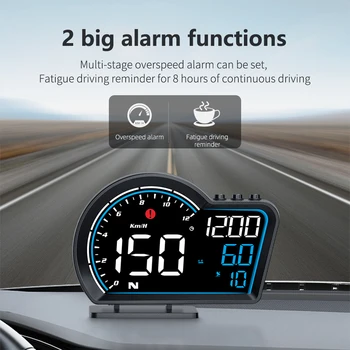 Автомобильный Цифровой GPS Speedo HD Auto Smart Speedometer Охранная Сигнализация Автомобильный GPS MPH Детектор с Часами Автомобильный Цифровой HUD для Автомобиля Auto
