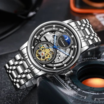 Мужские часы от ведущего бренда Роскошные автоматические механические наручные часы Оригинальные водонепроницаемые светящиеся часы с турбийоном для мужчин Relogio