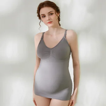 Майка для беременных женщин большого размера в период лактации для послеродового периода и ношения нижнего белья на подтяжках для грудного вскармливания снаружи.