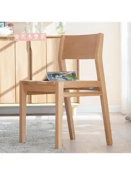 Скандинавский обеденный стул из чистого массива дерева, цвет черного ореха, полностью из ясеня, настольный стул, современное японское кафе, простой табурет