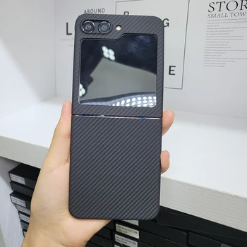 Тонкий Легкий Чехол Из Настоящего Углеродного Волокна Для Samsung Galaxy Z Flip 3 4 Flip3 Flip4 Защита Объектива Телефона Из Арамидного Волокна В Виде Ракушки Чехлы