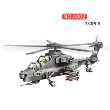 Китайская современная военная машина WZ-10, модель вертолета, строительный блок, армейские фигурки WW2, Кирпичная осада, Измельчитель, Игрушка для мальчиков, подарки