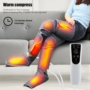 Массажер для ног Кровообращение Прессотерапия Лимфодренажный массаж икр сжатие воздуха вибрация с полным обертыванием на 360 ° Обезболивание