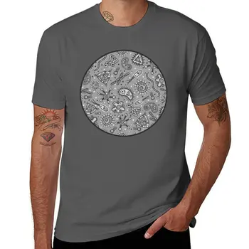 Новые мультяшные микробы - Серая футболка, блузка, футболки, мужская одежда