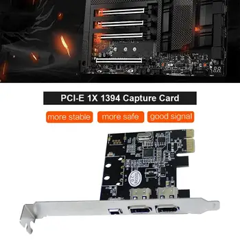PCI-E 1X Адаптер видеозахвата 1394 DV с 6-контактным на 4-контактный 3-портовый преобразователь Firewire
