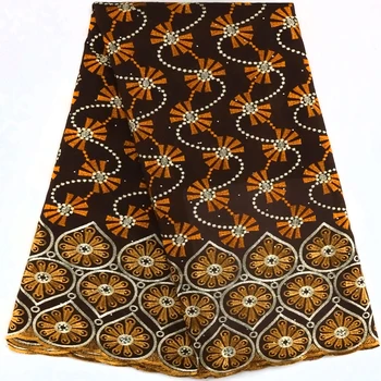 Новейшее швейцарское вуалевое кружево в Швейцарии, кружевная ткань с Нигерийской вышивкой из хлопка и камней, Африканская вуалевая кружевная ткань для свадебного шитья