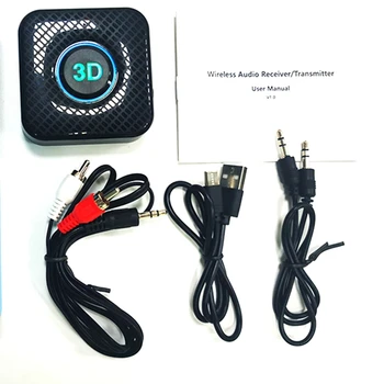 BAAY Bluetooth 5.0 Приемник аудиопередатчика 3D стереомузыки 3,5 Мм Разъем RCA AUX Беспроводной адаптер громкой связи для ТВ Автомобиля