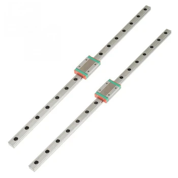 2шт 9-миллиметровая линейная направляющая Миниатюрная рейка MGN9 400-миллиметровая линейная рейка и 2 шт Миниатюрный рельсовый слайдер MGN9H