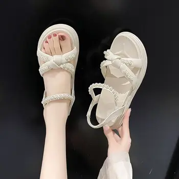 Лето 2023, новая мода, корейская версия всего большого размера, подходящая к римской обуви, сандалиям на платформе, женской обуви на высоком каблуке