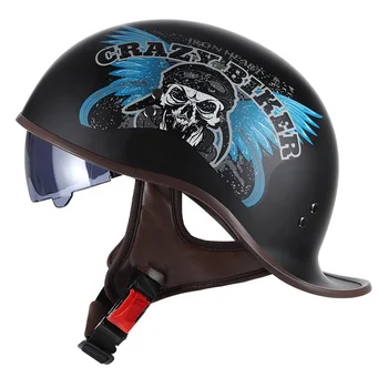 Новый мотоциклетный шлем в стиле ретро, летний мужской мото-шлем с открытым лицом, скутер, байкер, гоночный мотоцикл, шлем для верховой езды с сертификацией DOT