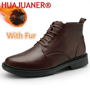 Высококачественные ботинки, мужские зимние военные ботинки из натуральной кожи, мужская черная мужская обувь на шнуровке, Удобная повседневная теплая роскошная обувь
