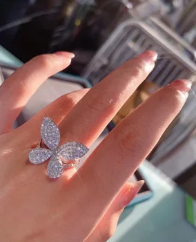 Новое Супер-Модное Роскошное кольцо с бабочкой из циркона INS Super Crystal elegant sweet Cz rings, подарок для женщин на вечеринку zk40