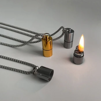 Практичные мини-зажигалки для ожерелья-футляра, съемное ожерелье-подвеска 