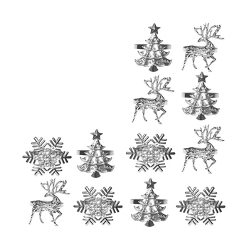 Рождественский держатель для салфеток, кольцо для салфеток в виде Лося, снежинки, Рождественской елки для сервировки зимнего праздничного ужина и рождественских украшений