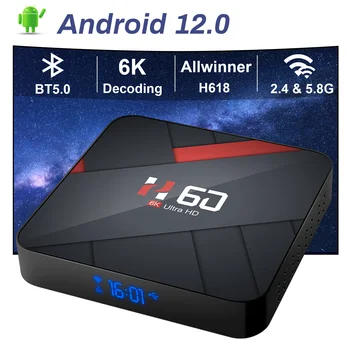 HONGTOP H60MAX Android 12 TV Box 4GB 128GB Smart TVBox 6K Voice Asistant Play Store 2,4 и 5G wifi BT 5,0 Медиаплеер телеприставка