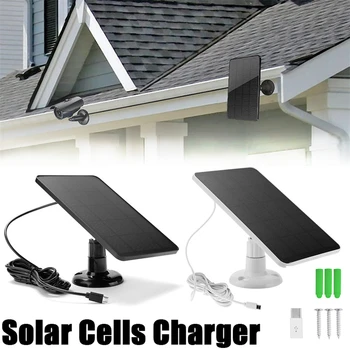 Зарядное Устройство для солнечных батарей мощностью 4 Вт 5 В, Камера наблюдения, Дверной звонок, Зарядная плата из солнечного Монокристаллического кремния, Micro USB + Type-C