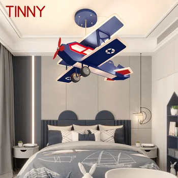 Подвесной светильник TINNY Children's Airplane, винтажный светодиодный креативный синий модный мультяшный светильник для декора детской комнаты Детского сада