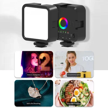 RGB Рассеянный свет для фотосъемки, студийный свет с батарейным питанием, регулируемая яркость, перезаряжаемый для фотосъемки в прямом эфире.