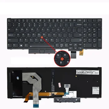 НОВАЯ клавиатура США для LENOVO Thinkpad T570 T580 P51S P52S с подсветкой/без подсветки черного цвета