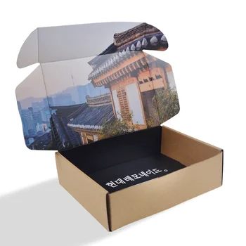 коробка из биоразлагаемой крафт-бумаги индивидуального дизайна с нанесенным на заказ логотипом смешанного цвета для продвижения