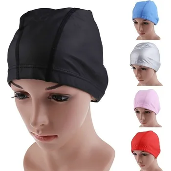 Шапочка для плавания для взрослых, эластичная однотонная шапочка для плавания унисекс, эластичная водонепроницаемая шапочка для защиты ушей для женщин и мужчин для плавания