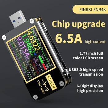 FNB48 Вольтметр Амперметр Тока Тестер емкости быстрой Подзарядки Протокольный Инструмент PD Триггер Амперметр USB Тестер QC4 PD3.0 2.0 PPS