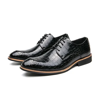 Мужские оксфорды, классические туфли ручной работы из искусственной кожи с острым носком, удобные нескользящие деловые коричневые, черные, бесплатная доставка для мужской обуви