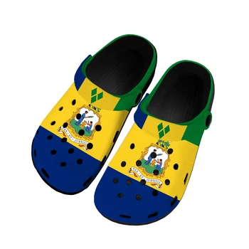 Домашние сабо с флагом Сент-Винсента и Гренадин; Водонепроницаемая обувь на заказ; Мужская Женская обувь для подростков; Дышащие Пляжные тапочки с отверстиями