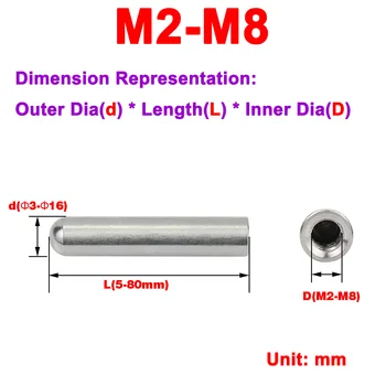 Направляющая стойка головки из нержавеющей стали M4M5M6M8 Цилиндрический штифт Внутренняя резьба Перфорированный штифт Позиционирующий штифт