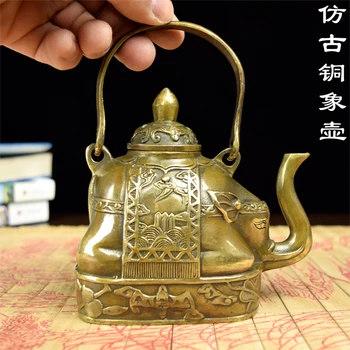 Seni Dekorasi Kerajinan Pot Tembaga Sebagai Ornamen Zhaocai Ornamen Kuningan Kecil Gajah Ornamen Kerajinan Tua Antik Lainnya P