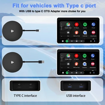 Подключаемый к беспроводной сети Android Auto Car AI Box Bluetooth-совместимый Смарт-ключ Plug and Play WIFI 2.4G 5.8Ghz для телефона Android 11 +