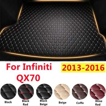 Кожаный Коврик в багажник автомобиля SJ XPE, подходящий для Infiniti QX70 2013-2016, задний багажник, автолайнер, грузовой ковер, Аксессуары для грязевых накладок для багажа