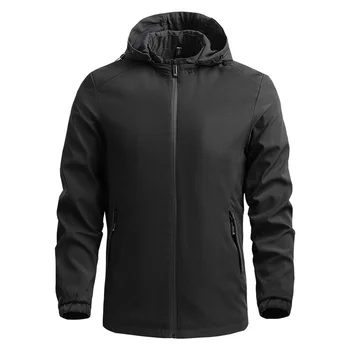 Ветровка для пеших прогулок, мужская куртка с капюшоном, спортивное ветрозащитное пальто, куртки на молнии, плюс размер 5xl для мужчин