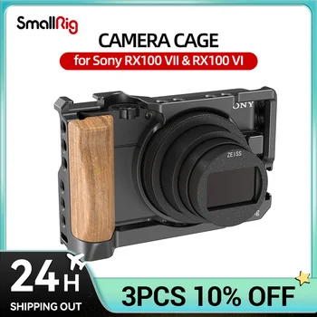 Клетка SmallRig для камер Sony RX100VII и RX100 VI с Деревянной Боковой ручкой Для крепления холодного Башмака для Микрофона DIY Options2434