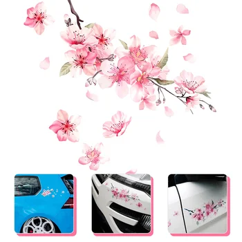 Наклейка на бампер автомобиля, наклейка с цветами вишни, индивидуальные наклейки, наклейки из бумаги с цветами, мисс