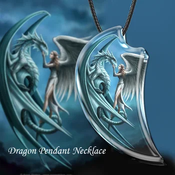 Модное креативное ожерелье с подвеской из смолы в виде животного Дракона, подарок для юбилейной вечеринки