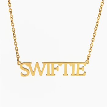 Ожерелье в стиле TS, Женское мужское украшение SWIFTIE, подарки меломанам Тейлор, фирменное ожерелье из нержавеющей стали для мальчиков и девочек