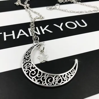 Модное филигранное ожерелье с подвеской в виде Луны и звезды, Небесные украшения, подходящие подарки для женщин, бижутерия для лучшего друга, романтический подарок для женщин