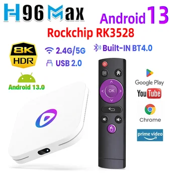 H96MAX M1 Android 13 Smart TV Box Rockchip 3528 Четырехъядерный 8K HD 2,4G 5G Wifi BT 4,0 H.265 Медиаплеер 4G 32G 64G Телеприставка