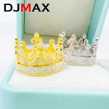 Новый 2023 DJMAX D Color Crown Moissanite Кольца на Палец для Женщин Высочайшего Качества Оригинальные Мужские Кольца Из Стерлингового Серебра 925 Пробы в стиле Хип-Хоп