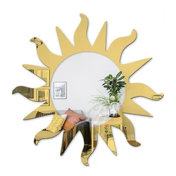 3D геометрическая наклейка на стену с солнечным зеркалом, акриловая наклейка для гостиной, искусство домашнего декора